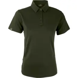 Ladies Heritage Ventilated Quick Dry Golfer Olive Front